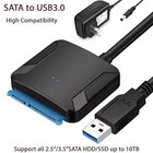 Usb 3 0 To Sata Iii Adapter For 2 5  3 5  Ssd Hdd Hard Drive With 12v 2a Power