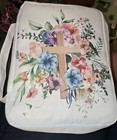 Bible Cover Case White handle Interior Pocket Women Bible Bag W bookmark Cross