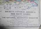National Geographic Society Map Mexico Central America West Indies 1934 Vintage