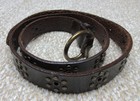Small Dark Brown Leather Belt With Brass Rivets For Ren Medieval Faires