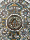 Vintage Tibetan Mandala Thangka Painting On Cloth Framed