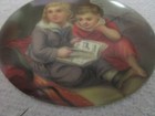19th Century Antique Hand Painted Porcelain Plaque Kpm   Children Reading