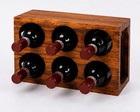 The Cellar Stackable Wine Rack Acacia Wood Holds 6 Bottles Wooden Wine Storage
