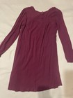 Blue Rain Tunic Shift Dress- Size Small   Burgundy raspberry With Embroidery