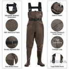 Fishingsir Brown 2-ply Nylon Pvc Waterproof Fishing Chest Waders  us Sz 7m   9w 