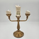 Disney Parks Beauty   The Beast Cogsworth Clock Lumiere Light Up Figure Set New