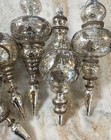5 Hand Blown Mercury Glass Silver   Gold Onion Finial Ornaments Glitter 9 5 