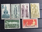 Laos 1953 - Mnh Scott C7 - C12  Various Buddha Statues 