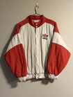 Vintage 80s Adidas International 1948 Red   White Quilt Lined Cotton Bomber L-xl