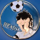 Vintage Funny Metal Token Coin Flip Risque Heads Tails Joke Gag Good Luck Soccer