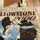 Vintage 2000 Yellowstone National Park Canvas Tote Bag Wildlife Wolf Bison Y2k