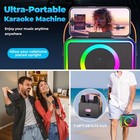 Portable Kareokee Sing Machine With Bluetooth And Wireless Microphone For Adults
