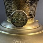 Vtg Antique Aladdin Model 6 Brass Kerosene Oil Lamp Burner Basket Glass Chimney