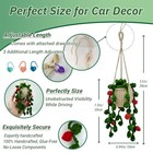 Crochet Hanging Plant For Car - Handmade Car Decor - Red Flowers
