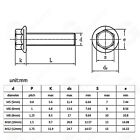 M6 M8 M10 Flanged Hex Head Cap Bolts Flange Hexagon Screws 304 Stainless Steel