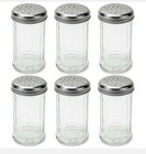 Set Of 4 - 12 Oz  Cheese Shaker Seasoning Dispenser  Glass  Perforated Steel Lid