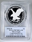 2025 W  1 Proof Silver Eagle Congrats Pcgs Pr70dcam Cleveland Native Top Pop 10