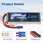 2x Zeee 3s Lipo Battery 6000mah 11 1v 120c Soft Case Ec5 For Rc Car Truck Boat