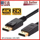 Displayport To Display Port Cable Dp Male To Male Cord 4k Hd W  Latches 6ft 10ft
