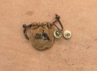 Vintage Wild Turkey Bronze Cufflinks W  Drawstring Bag
