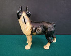 Atq 1930s Vindex Cast Iron Boston Terrier Dog Coin Still Bank  Black   White  6 