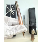 Montblanc Luxury Rollerball Pen Brown Silver Trim Pen Case Refill Set