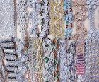 Very Rare Lot Antique Vintage Sari Trim Lace Ribbon 25 Pc  Zari Sequins Ds107