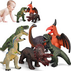 6 Piece Dinosaur Toys For Kids And Toddlers  Blue Velociraptor T-rex Large Soft