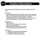 Teak Folding Shower Seat Wall Mount 18in Bench 420lb Stainless Steel Frame