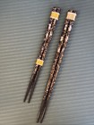 Vintage Black lacquer Mother Of Pearl Inlay Chopsticks 2 Pair 60s 9      8   