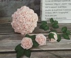 Artificial Flowers 50pcs Real Looking Blush Fake Roses With Stem For Decoration