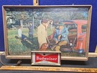 Vintage 1960s Budweiser Beer Lighted Sign Irish Setter Hunting      Working 