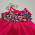 Build A Bear Nwt Hot Pink Sequin Tulle Satin Ruffle Dress Teddy Clothes Outfit