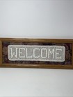 Framed Needlework Crochet Welcome Doily Wall Heirloom Sign