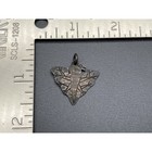 Petite Vintage Navajo Native Bat Hand Stampwork Silver Pendant Charm