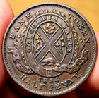 Beautiful  Old Canadian Coins 1844 Halfpenny Canada 