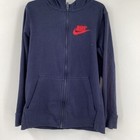 Euc Boys Nike Full Zip Lightweight Cotton Jacket With Hood