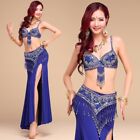 Belly Dance Costume Outfit Set Bra Belt Hip Scarf Skirt Bollywood Carnival Wear