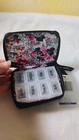 Vera Bradley Travel Pill Case Classic Black Microfiber Nwt Organizer