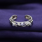 Adjustable Toe Ring Natural Diamond 14k Yellow Gold Plated Sterling Silver