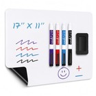 Magnetic Dry Erase Board 17x11 Fridge Whiteboard 4 Markers Eraser Horizontal