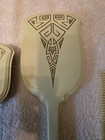 Vintage Vanity Set Mirror Hair Brush And Comb Tiel mint Green Color