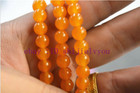 Natural 8mm Orange Topaz Tibet Buddhist 108 Prayer Beads Mala Bracelet Necklace
