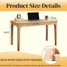 Solid Wood Desk With Drawers  Standing Desk With Smooth Edges  Home Office Desk