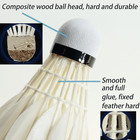 12 Pcs Spphoneix Pink Badminton Shuttlecocks Goose Feather   king Durability   