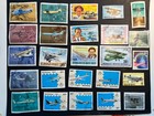 25 Planes On Stamps From Around The World - No Duplicates - Free Shipping