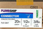 25 Pack  Plumbshop 20  3 8  Comp X 1 2  Fip Braided Faucet Connector Pls1-20a