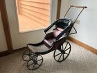 Extremely Rare Antique Victorian Doll Carriage  Folding Top  C1870 