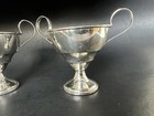 133g Antique Art Deco Sky Scraper Sterling Silver Creamer Sugar Bowl signed D R