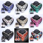 Multi  Elegant Bridal Rhinestone Alloy Necklace   Earring Set Wedding Party Gala